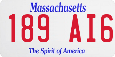 MA license plate 189AI6