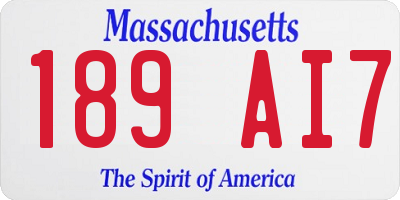 MA license plate 189AI7