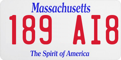 MA license plate 189AI8
