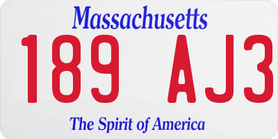 MA license plate 189AJ3