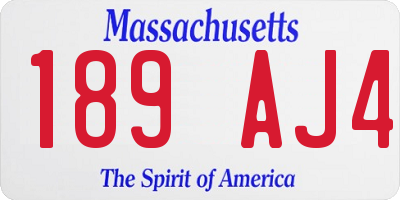 MA license plate 189AJ4
