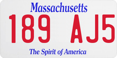 MA license plate 189AJ5