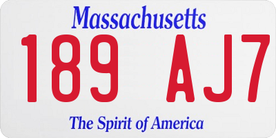 MA license plate 189AJ7