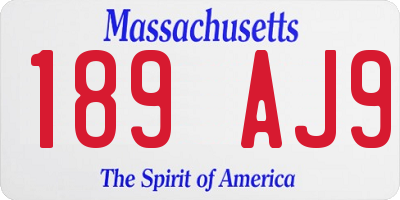 MA license plate 189AJ9