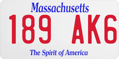 MA license plate 189AK6