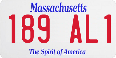 MA license plate 189AL1