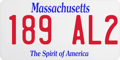 MA license plate 189AL2