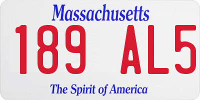 MA license plate 189AL5