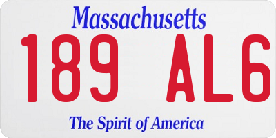 MA license plate 189AL6