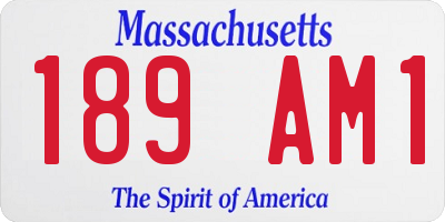 MA license plate 189AM1