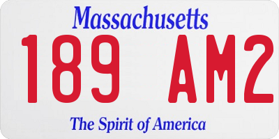 MA license plate 189AM2