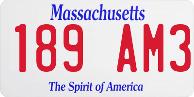 MA license plate 189AM3