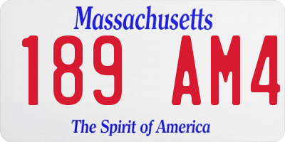 MA license plate 189AM4