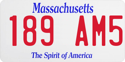 MA license plate 189AM5
