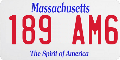 MA license plate 189AM6