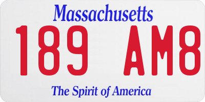 MA license plate 189AM8