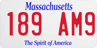 MA license plate 189AM9