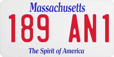 MA license plate 189AN1