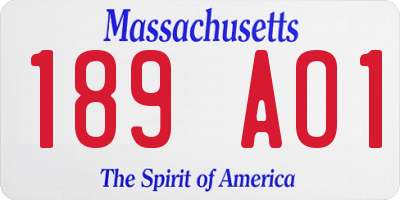 MA license plate 189AO1