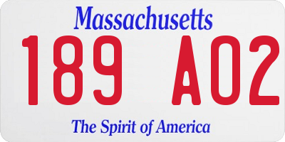MA license plate 189AO2