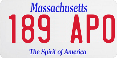 MA license plate 189AP0