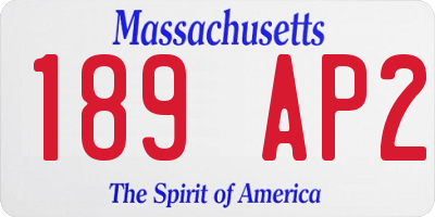 MA license plate 189AP2