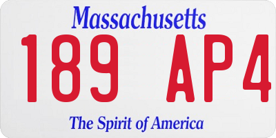 MA license plate 189AP4