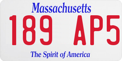 MA license plate 189AP5