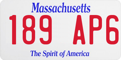MA license plate 189AP6