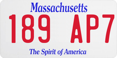 MA license plate 189AP7