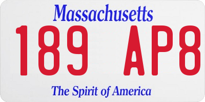 MA license plate 189AP8