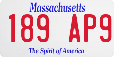 MA license plate 189AP9
