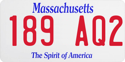 MA license plate 189AQ2