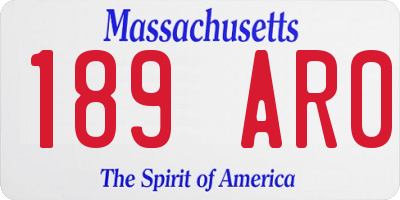 MA license plate 189AR0