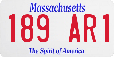MA license plate 189AR1