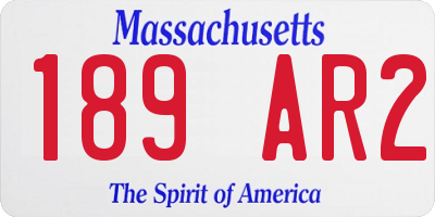 MA license plate 189AR2