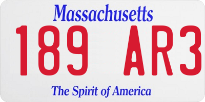 MA license plate 189AR3