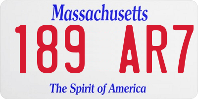 MA license plate 189AR7