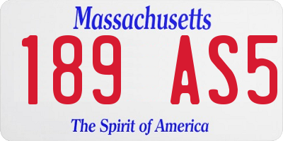 MA license plate 189AS5