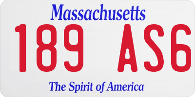 MA license plate 189AS6