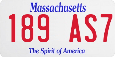 MA license plate 189AS7