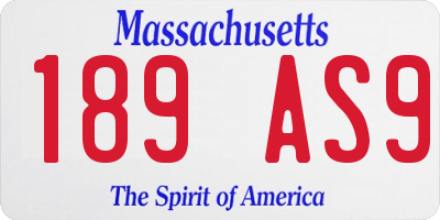 MA license plate 189AS9