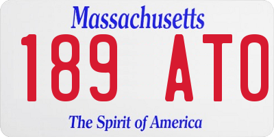 MA license plate 189AT0