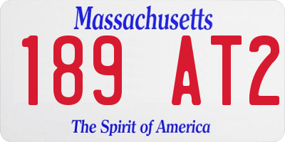 MA license plate 189AT2