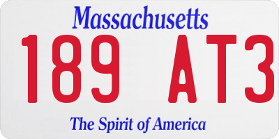 MA license plate 189AT3