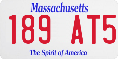 MA license plate 189AT5