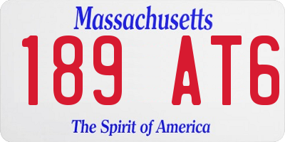 MA license plate 189AT6