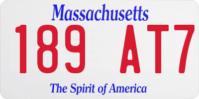 MA license plate 189AT7