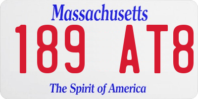 MA license plate 189AT8