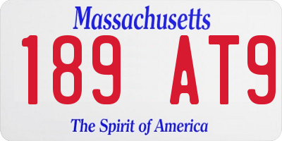 MA license plate 189AT9